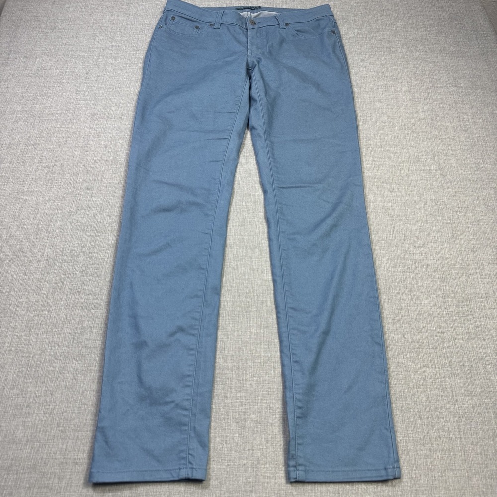 PrAna Pants Womens 10 Blue Chino Straight Twill Stretch Cotton Polyester